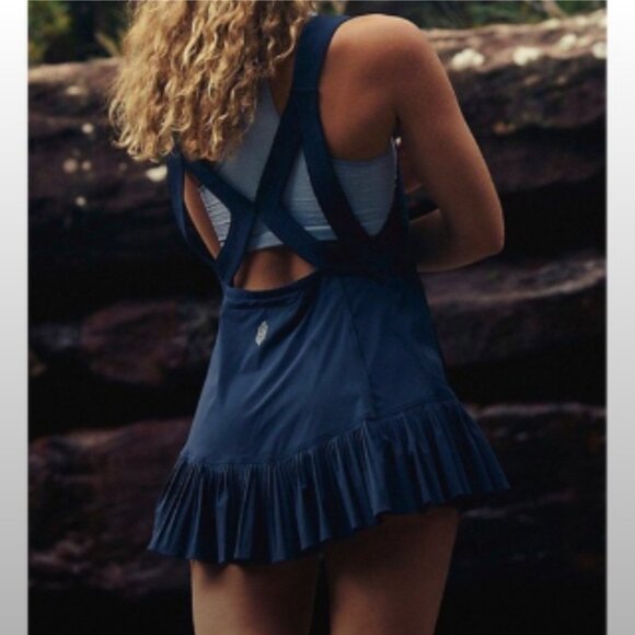 NWT Free People Movement Happy Just Camping Mini Dress Size M in Navy Ripstop - Picture 5 of 13